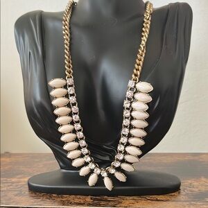 J. Crew Gold and Cream Statement Necklace